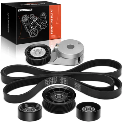 5 Pcs Serpentine Belt Drive Component Kit