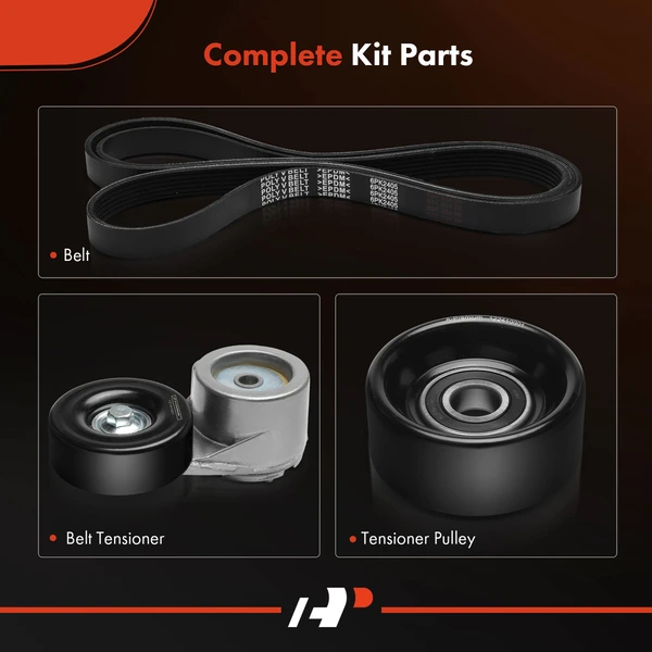 3 Pcs Serpentine Belt Drive Component Kit for Chevy Astro C1500 GMC Safari C1500