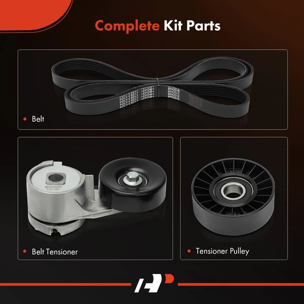 3 Pcs Serpentine Belt Drive Component Kit for Ford Bronco F-150 F-250