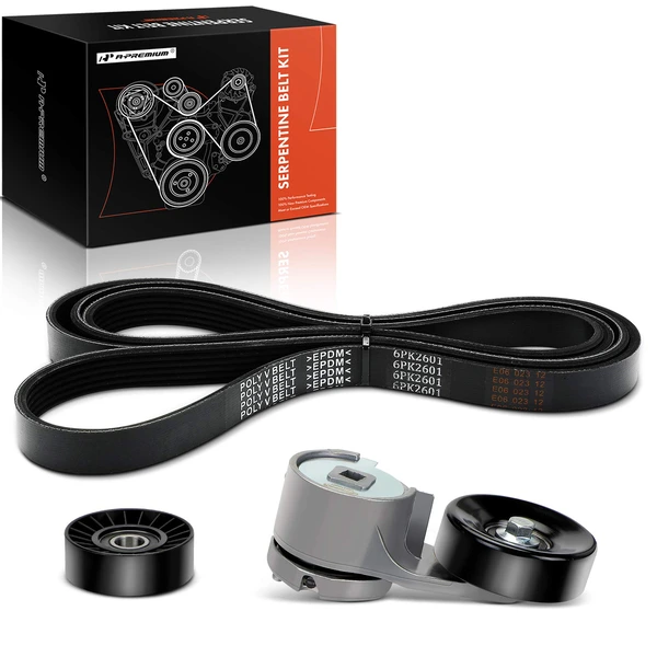 3 Pcs Serpentine Belt Drive Component Kit for 1993-1996 Ford E-250 Econoline