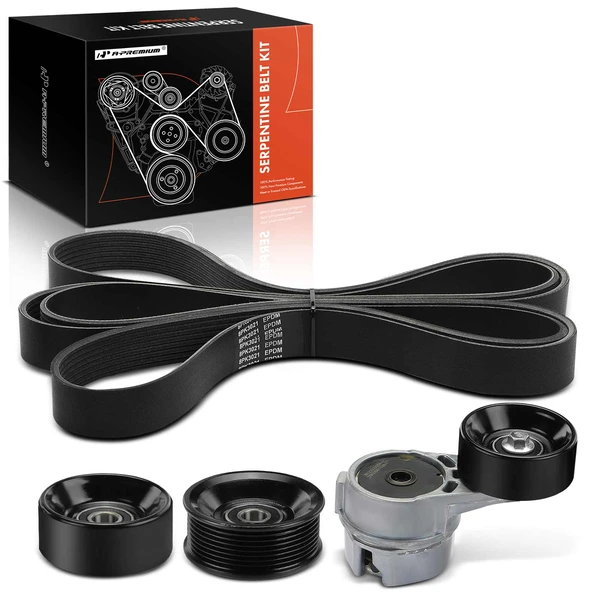 4 Pcs Serpentine Belt Drive Component Kit for Ford F-Super Duty F-250 F-350 7.3L