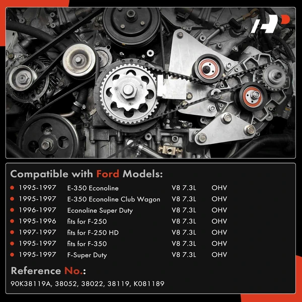 4 Pcs Serpentine Belt Drive Component Kit for Ford F-Super Duty F-250 F-350 7.3L