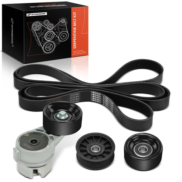 4 Pcs Serpentine Belt Drive Component Kit for 1994 Ford F-59 Commercial Stripped Chassis 7.3L V8