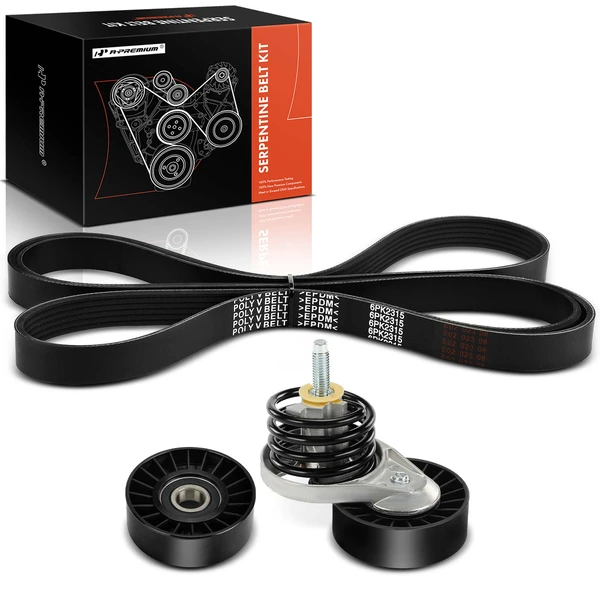 3 Pcs Serpentine Belt Drive Component Kit for Ford F-150 1990-1992 F-250 V8 5.0L