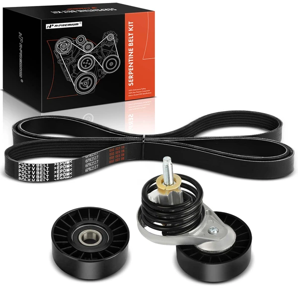 3 Pcs Serpentine Belt Drive Component Kit for Ford F-150 F-250 F-350 1990-1992