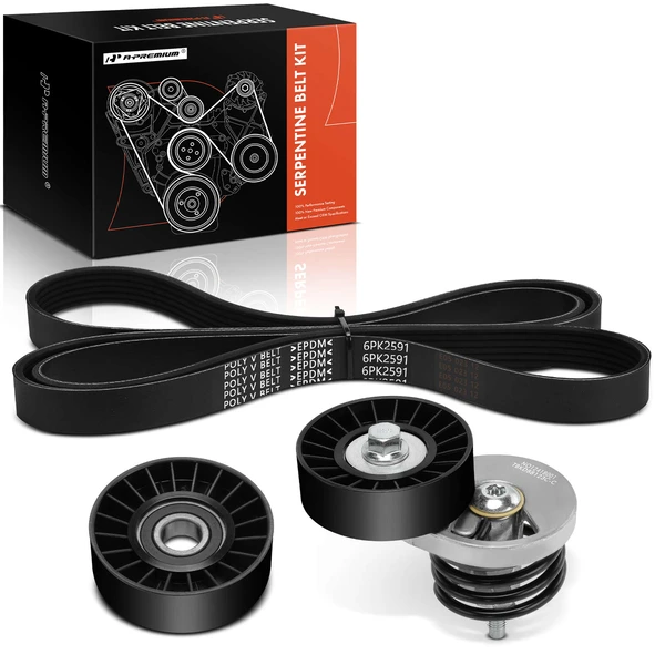 3 Pcs Serpentine Belt Drive Component Kit for Ford Bronco F-150 E-150 Econoline