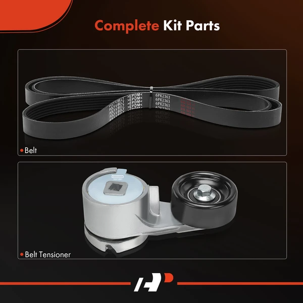 2 Pcs Serpentine Belt Drive Component Kit for Ford Thunderbird Lincoln Mercury 5.0L