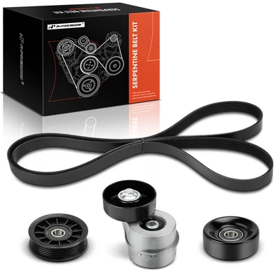 4 Pcs Serpentine Belt Drive Component Kit