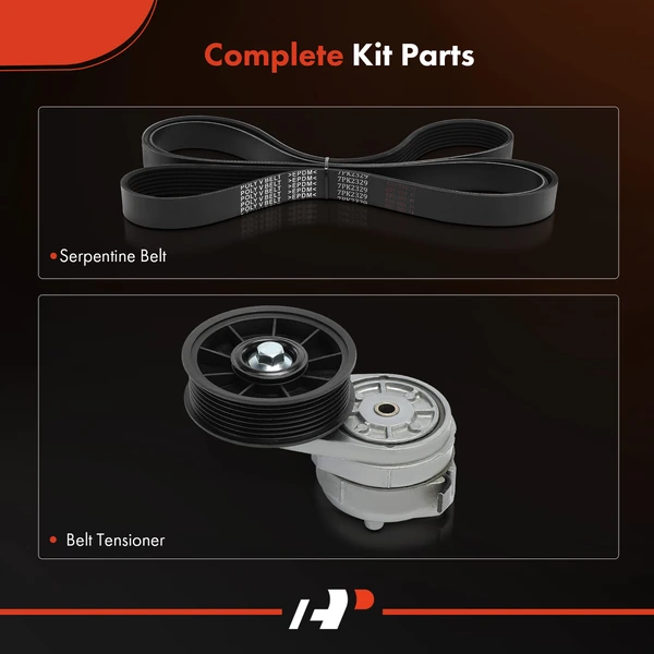 2 Pcs Serpentine Belt Drive Component Kit for Land Rover Range Rover 1999-2002