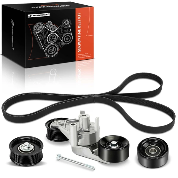 4 Pcs Serpentine Belt Drive Component Kit for 2004-2005 Ford E-350 Club Wagon