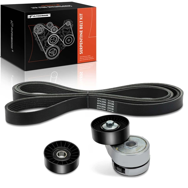 3 Pcs Serpentine Belt Drive Component Kit for Ford F-250 1993-1994 F-350 F-Super Duty