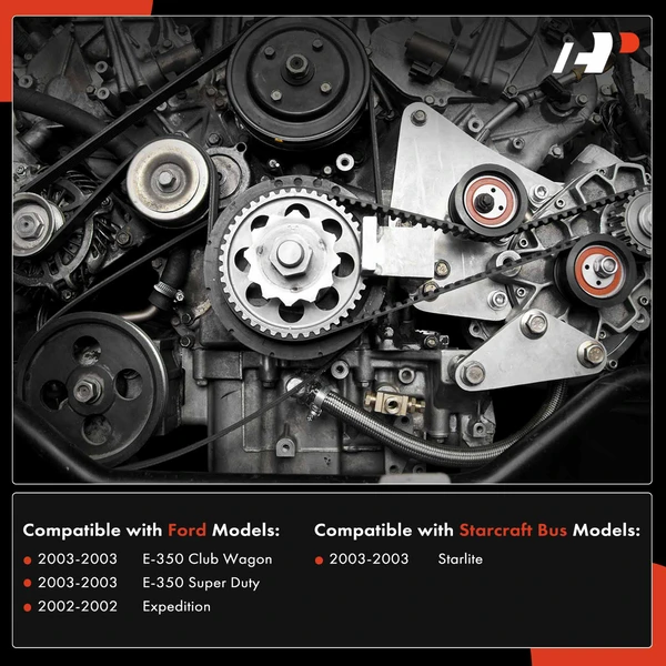 4 Pcs Serpentine Belt Drive Component Kit for Ford E-350 Club Wagon 2003 Expedition