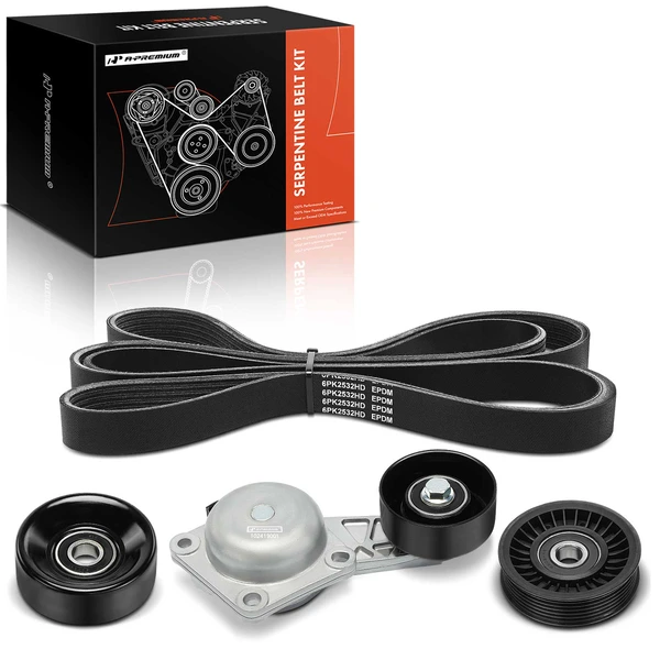 4 Pcs Serpentine Belt Drive Component Kit for Ford E-150 E-250 F-550 Super Duty