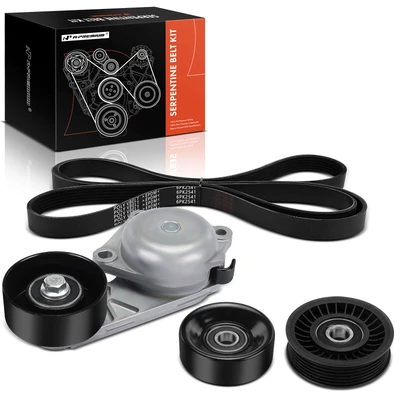 4 Pcs Serpentine Belt Drive Component Kit