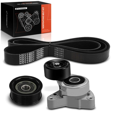 3 Pcs Serpentine Belt Drive Component Kit