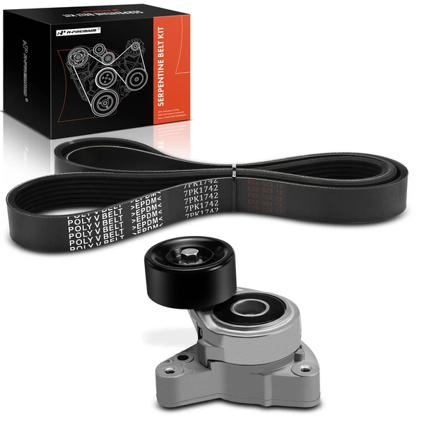 2 Pcs Serpentine Belt Drive Component Kit for Honda CR-V 2010-2011 L4 2.4L