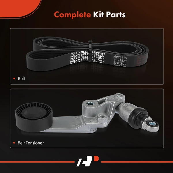 2 Pcs Serpentine Belt Drive Component Kit for Toyota Corolla 2003-2008 Celica