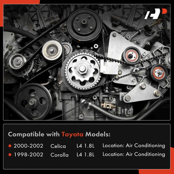 2 Pcs Serpentine Belt Drive Component Kit for Toyota Corolla 1998-2002 Celica 1.8L