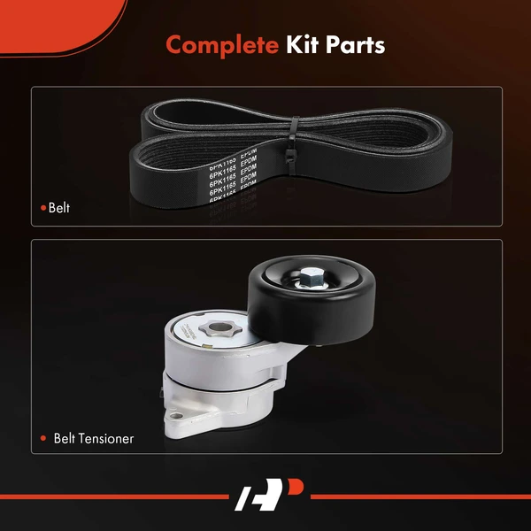 2 Pcs Serpentine Belt Drive Component Kit for Saturn Vue 2004-2007 3.5L