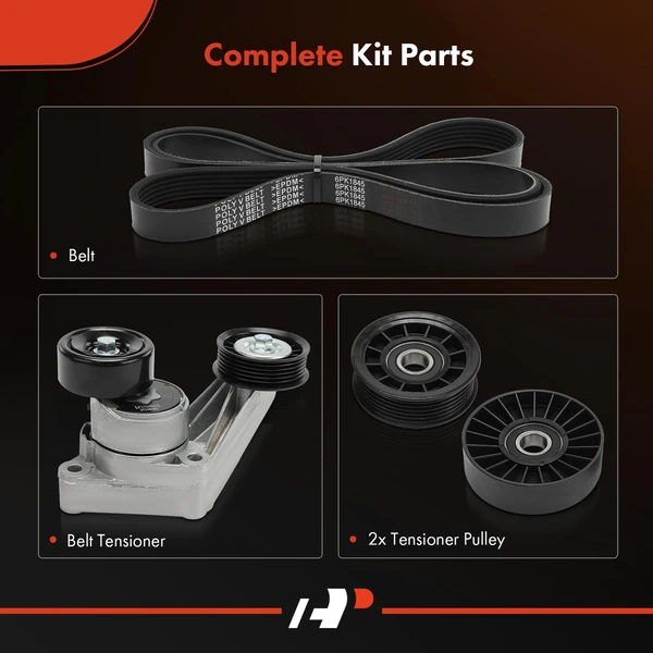 4 Pcs Serpentine Belt Drive Component Kit for Buick Park Avenue Pontiac Bonneville