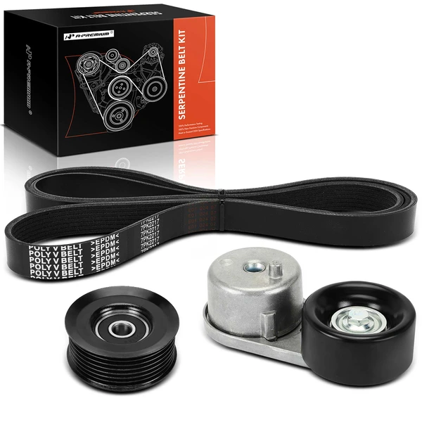 3 Pcs Serpentine Belt Drive Component Kit for 2013 Nissan NV1500 4.0L V6