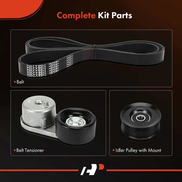 3 Pcs Serpentine Belt Drive Component Kit for Nissan Pathfinder Suzuki Equator