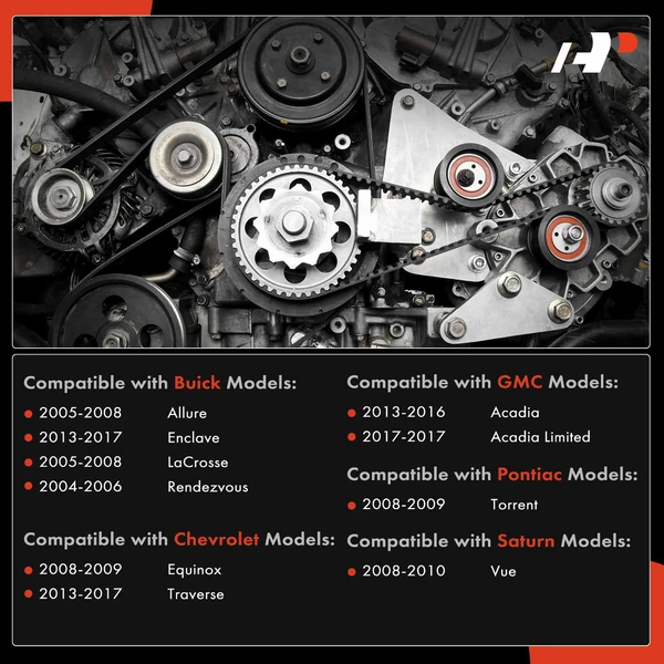 3 Pcs Serpentine Belt Drive Component Kit for Buick Allure Chevrolet Equinox GMC