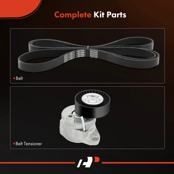 2 Pcs Serpentine Belt Drive Component Kit for Mercedes-Benz GL450 08-09 V8 4.7L