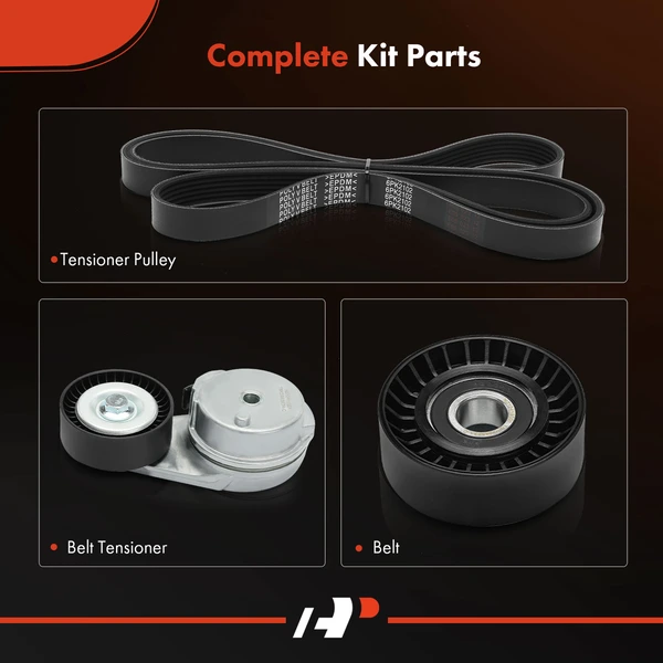 3 Pcs Serpentine Belt Drive Component Kit for Dodge Durango 2011-2015 V8 5.7L Gas