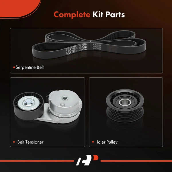 3 Pcs Serpentine Belt Drive Component Kit for Dodge Challenger Charger Chrysler 300