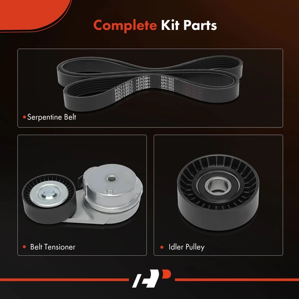 3 Pcs Serpentine Belt Drive Component Kit for Ram 1500 2013-2022 1500 Classic 2019-2022