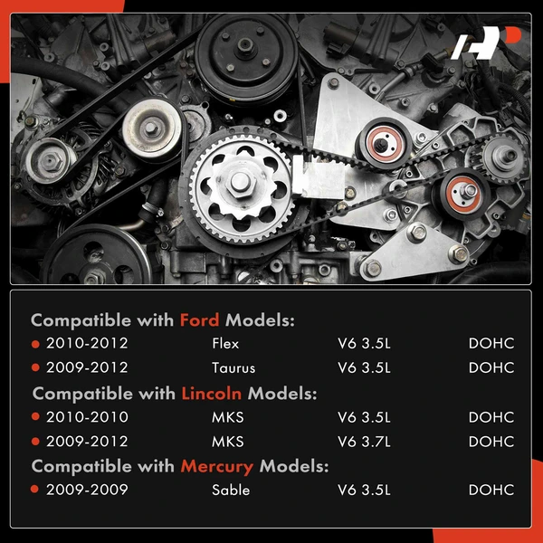 3 Pcs Serpentine Belt Drive Component Kit for Ford Taurus 09-12 Lincoln Mercury