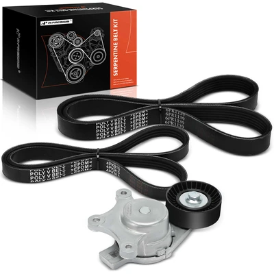 3 Pcs Serpentine Belt Drive Component Kit
