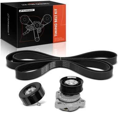 3 Pcs Timing Belt Kit with Air Conditioning
