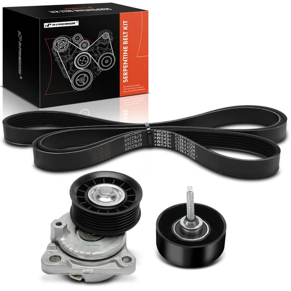 3 Pcs Serpentine Belt Drive Component Kit for 2003-2006 Ford Focus