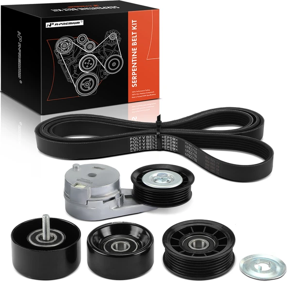 5 Pcs Serpentine Belt Drive Component Kit for Chevrolet Impala Malibu Pontiac G6