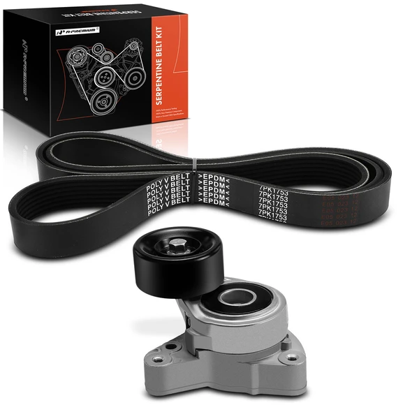 2 Pcs Serpentine Belt Drive Component Kit for 2009 Honda CR-V 2.4L l4