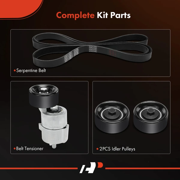 4 Pcs Serpentine Belt Drive Component Kit for Hyundai Sonata Forte Koup Kia