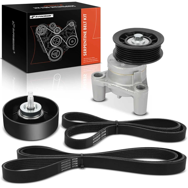 4 Pcs Serpentine Belt Drive Component Kit for 2009-2018 Chevrolet Express 2500
