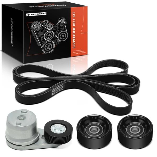 4 Pcs Serpentine Belt Drive Component Kit for 2013-2016 GMC Sierra 2500 HD