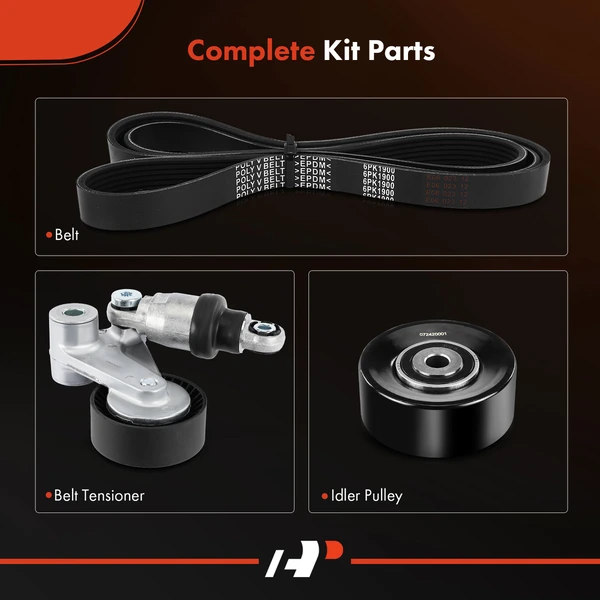 3 Pcs Serpentine Belt Drive Component Kit for Kia Sorento 2016-2018 Sedona K900