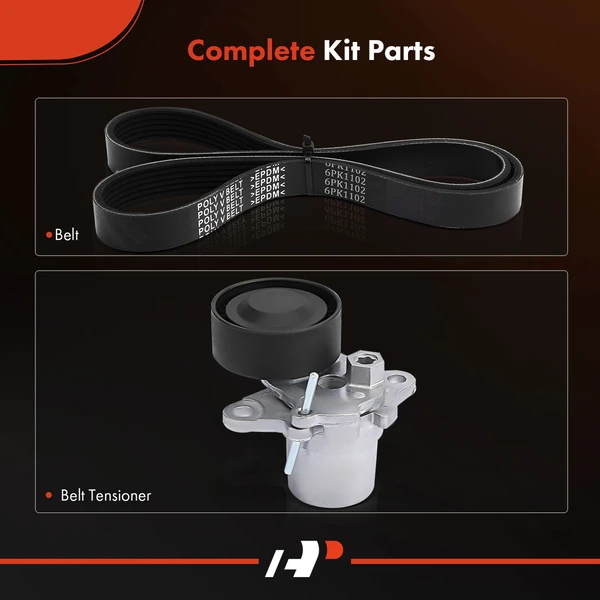 2 Pcs Serpentine Belt Drive Component Kit for Audi A4 A5 A6 Quattro allroad Q5