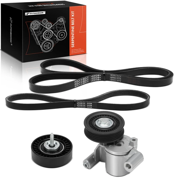 4 Pcs Serpentine Belt Drive Component Kit for 2014-2020 Ford Fusion