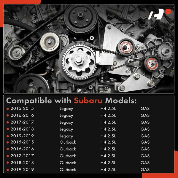 2 Pcs Serpentine Belt Drive Component Kit for Subaru Legacy Outback 15-19 2.5L