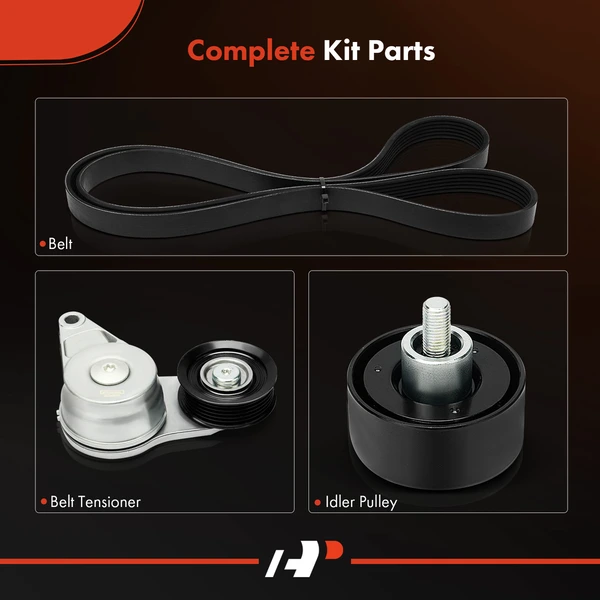 3 Pcs Serpentine Belt Drive Component Kit for Hyundai Elantra 15-19 Tucson Kia