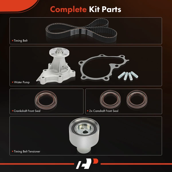 6 Pcs Timing Belt Kit with Water Pump for Nissan 200SX 87 300ZX D21 INFINITI M30