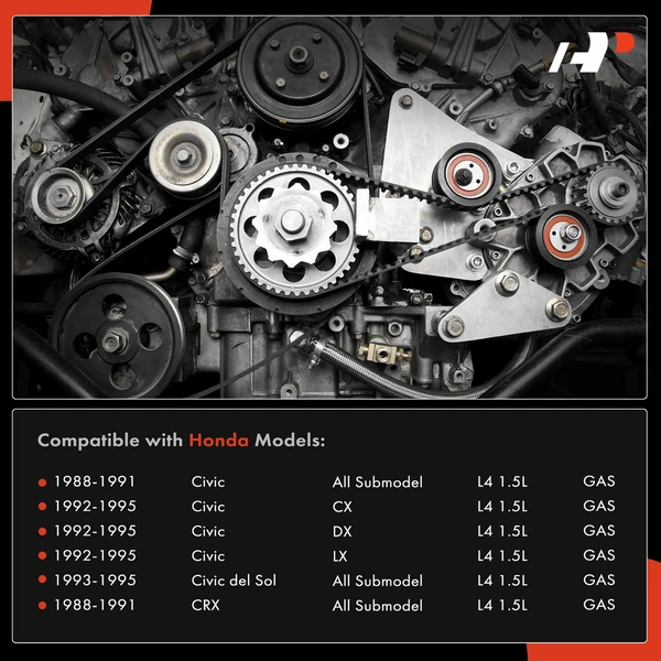 6 Pcs Timing Belt Kit with Water Pump for Honda Civic 88-95 Civic del Sol CRX