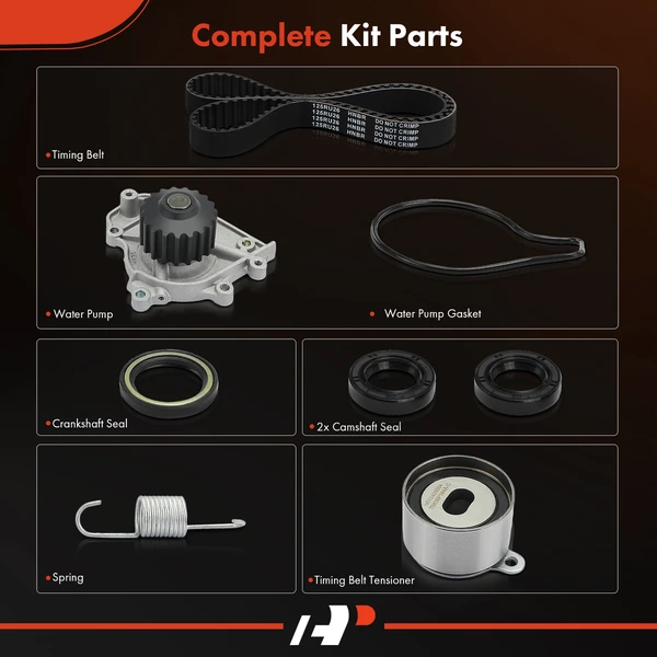 7 Pcs Timing Belt Kit with Water Pump for Acura Integra 1990-1995 L4 1.8L Gas