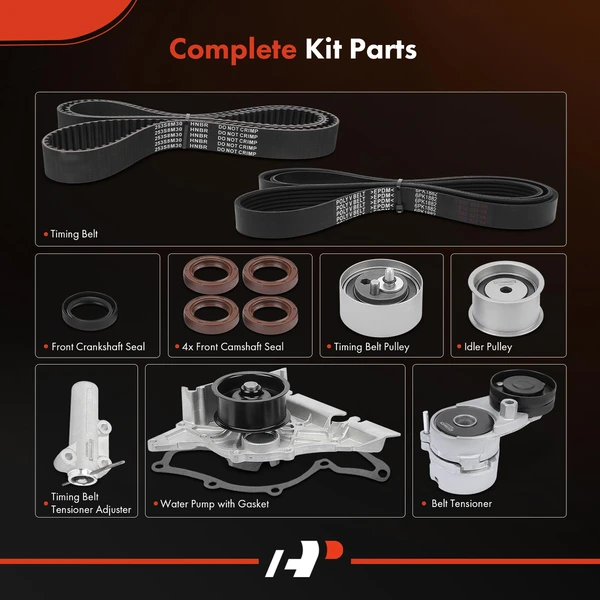 12 Pcs Timing Belt Kit for Volkswagen Passat 98-05 Audi A4 A6 Quattro