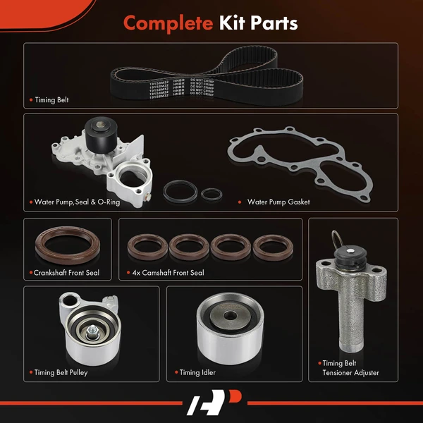 10 Pcs Timing Belt Kit with Water Pump for Toyota Camry Lexus ES300 1992-1993 V6 3.0L